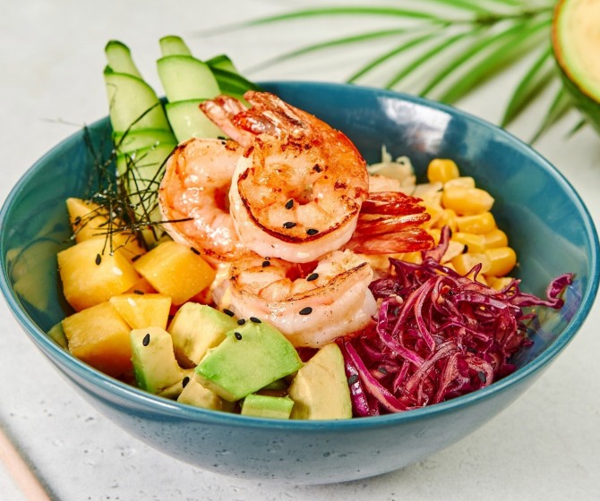 Поке манго с креветками BIG