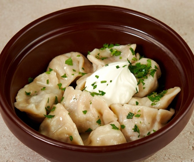 Пельмени из мраморной говядины со сметаной S