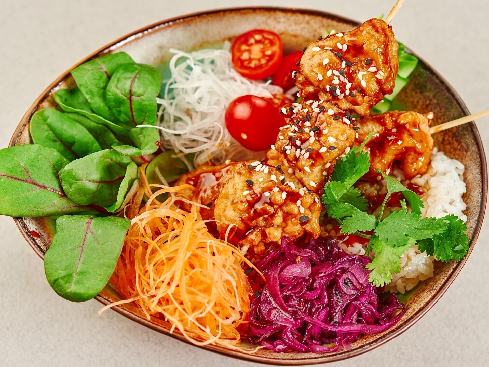 Боул с курицей терияки 